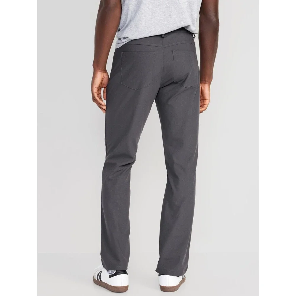 Old Navy Straight Tech Hybrid Pants Mens 33x36 Panther Gray 4 Way Stretch NEW